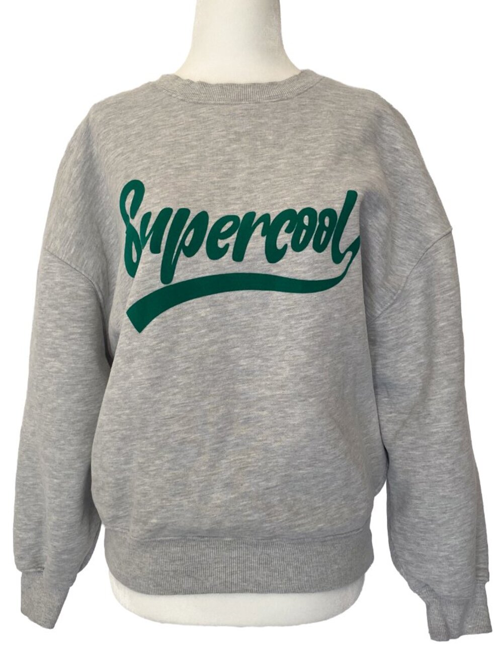 BERENICE "Supercool" Oversized Crewneck Sweatshirt in Grey Melange Sz L Boxy